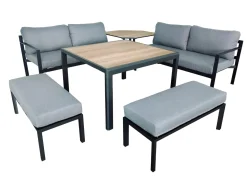 Salon d'angle Royan IV (2 méridiennes + 2 bancs + 2 tables)