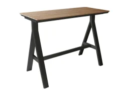 Table haute Leather, plateau teck FSC®