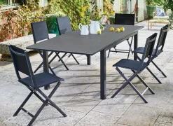 Table Mélodie 180/240 cm, plateau céramique