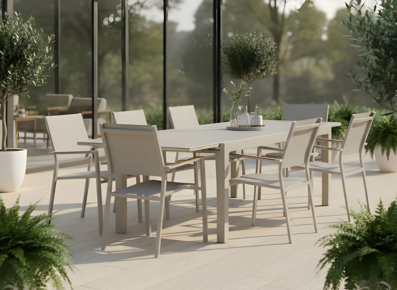Table Olivia 140/240 cm, plateau céramique