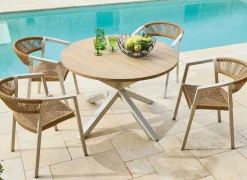 Table Oriane ø 112 cm, plateau acacia FSC®